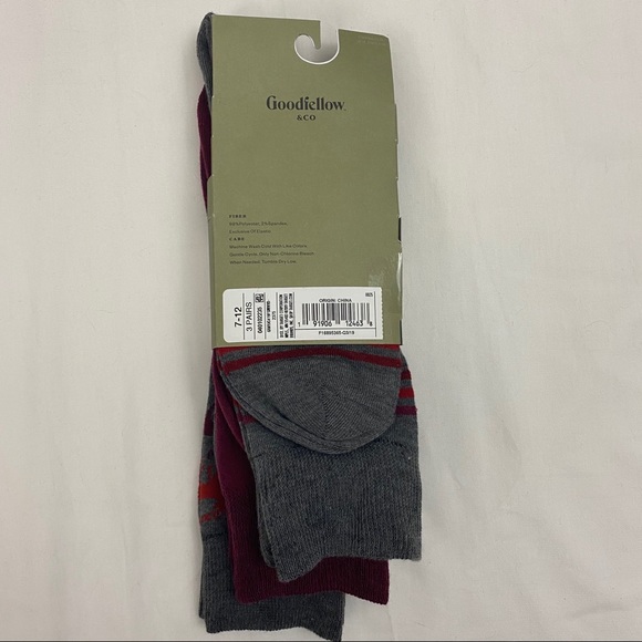 3 Pk Reindeer Crew Socks Casual Goodfellow - Picture 6 of 8